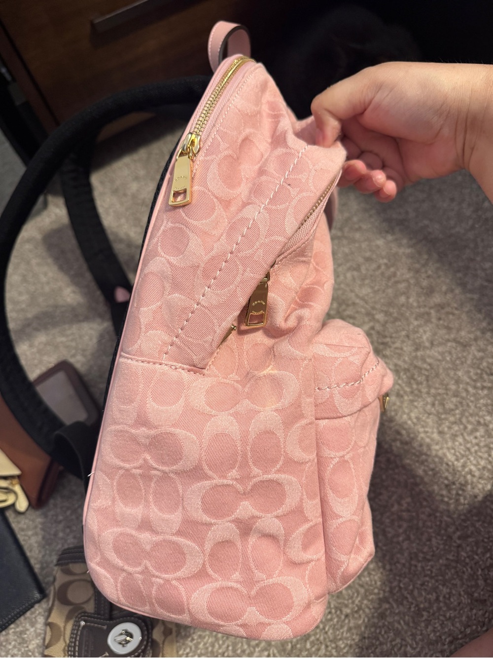 Pink Coach Denim Backpack - Picture 6 of 12